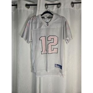 REEBOK‎ NFL EQUIPMENT NE PATRIOTS TOM BRADY YOUTH PINK XL (16)JERSEY (B64)